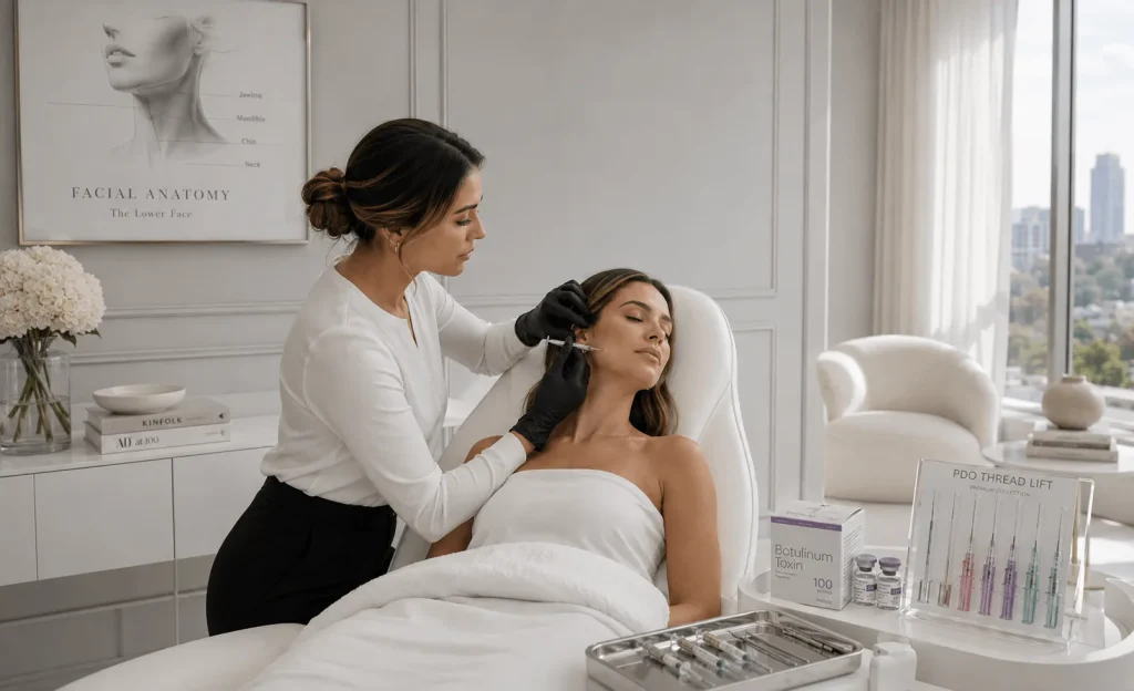 PDO thread lift procedure for non-surgical facial rejuvenation