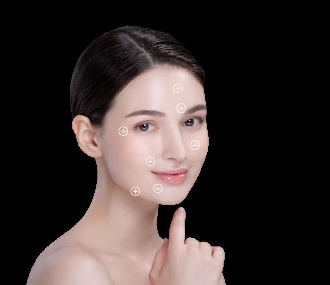 Ultraformer MPT facial treatment points, Classys illustration